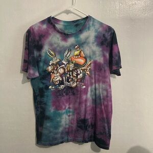 Vintage 90s Tye dye Looney tunes basketball tee size medium gently used